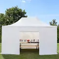 TOOLPORT 3x4,5 m stål, pop up partytelt, 4 sidepaneler, hvit