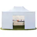 TOOLPORT 4x6 m aluminium, pop up partytelt, 4 sidepaneler, hvit
