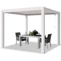 PRIMEYARD 3x3 m pergola, lamelltak, hvit