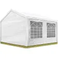 TOOLPORT 3x3 m partytelt, PE-presenning, hvit