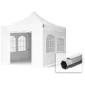 TOOLPORT 3x3 m aluminium, pop up partytelt, 4 sidepaneler, hvit
