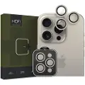 Mtp Products iPhone 15 Pro/15 Pro Max Hofi Camring Pro+ Kameralinsebeskytter - Titan / Svart Kant