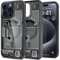 Spigen Ultra Hybrid MagFit - Zero One - baksidedeksel for mobiltelefon - MagSafe-samsvar - polykarbonat, termoplast-polyuretan (TPU) - svart - for Apple iPhone 15 Pro Max