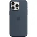 Apple - Baksidedeksel for mobiltelefon - MagSafe-samsvar - silikon - stormblå - for iPhone 15 Pro Max