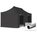 TOOLPORT 3x6 m aluminium, pop up partytelt, 4 sidepaneler, svart