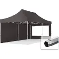 TOOLPORT 3x6 m aluminium, pop up partytelt, 2 sidepaneler, mørkegrå