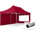 TOOLPORT 3x6 m aluminium, pop up partytelt, 2 sidepaneler, rød