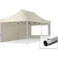TOOLPORT 3x6 m aluminium, pop up partytelt, 2 sidepaneler, creme