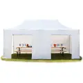TOOLPORT 3x6 m aluminium, pop up partytelt, 4 sidepaneler, hvit