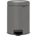 Brabantia 126284, 5 l, Rund, Plast, Grå, Plast, Pedal
