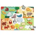 Adlibris Trepuslespill på Plate 22 Biter Motiv med Ulike Dyr Djeco
