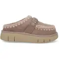 Mou for woman. MU.FW531001A Bounce clogs leather clog metal logo , taupe (37), 3 to 5 cm, None, Casual