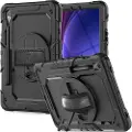 Tech-Protect Samsung Galaxy Tab S9/S9 FE/S10 FE/S10 Lite Tech-Protect Solid360 Hybrid-deksel med stropp - Svart