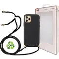 Saii Eco Line iPhone 11 Pro Biologisk Nedbrytbart Deksel med Stropp - Svart