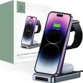 Tech-Protect Tech-Protect-lader Tech-Protect QI15W-A26 3-i-1 trådløs lader Svart