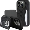 Karl Lagerfeld Klhcp15xsakknsck Iphone 15 Pro Max 6.7 Saffiano Cardslots And Stand Monogram Ikonik Patch Telefondeksel