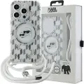 Karl Lagerfeld Klhmp15lhckcklct Iphone 15 Pro 6.1 Iml Crossbody Monogram Karl&choupette Head Telefondeksel