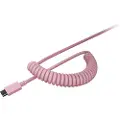 Razer PBT Keycap + Coiled Cable Upgrade Set - Colored Doubleshot PBT Keycaps with Matching Cable - Durable Doubleshot PBT - Braided Fiber Cable - USB-C to USB-A - Quartz Pink