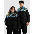 Polypop Black Tigra Pattern Chest Puffer Jakke svart