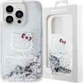 Hello Kitty Liquid Glitter Galvaniseringshode Logoveske til iPhone 13 Pro Klar