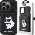 Karl Lagerfeld Klhcp15xsakcnsck Iphone 15 Pro Max 6.7 Saffiano Cardslots And Stand Monogram Choupette Telefondeksel