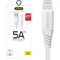 Dudao USB-kabel - USB til Lightning 5A 2m - Hvit