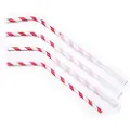 MultiLine Sugerør Ø6x245 mm med knæk enkeltpakket Bionedbrydelig Papir Rødstribet,500 stk/ps - (500 stk.)