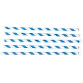MultiLine Sugerør Ø6x200 mm uden knæk Bionedbrydelig Papir Blåstribet,500 stk/ps - (500 stk.)