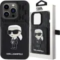 Karl Lagerfeld Klhcp15lsakknsck Iphone 15 Pro 6.1 Saffiano Cardslots And Stand Monogram Ikonik Patch Telefondeksel