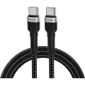 Wozinsky WNBCC2 USB-C / USB-C PD 65W kabel 2 m - svart