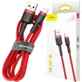 Baseus Cafule USB-kabel USB til Lightning 2A QC 3.0 3m - rød