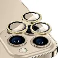 Mtp Products iPhone 16 Pro/16 Pro Max Hat Prince Glitter Kamera Linse Beskyttelse - Gull