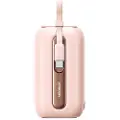 JOYROOM JR-L012 fargerik 10000mAh strømbank - USB-C og Lightning-kabel, 22.5W - rosa