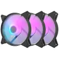 Darkflash Vifte sett C6, RGB, 3in1 120x120 (svart)
