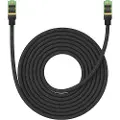 Baseus Braided network cable cat.8 Ethernet RJ45 40Gbps 8m (black) - Svart - 8 meter