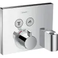 Hansgrohe ShowerSelect termostat med 2 udtag og integreret bruserholder og slangeudtag