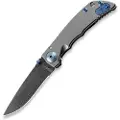 Spartan Blades Harsey Folder 3.25 Damascus, Blue Anodized Hardware