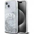 DKNY iPhone 15 Liquid Glitter Arch Logo Deksel - gjennomsiktig