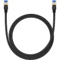 Baseus Braided network cable cat.7 Ethernet RJ45 10Gbps 1m (black) - Svart - 1 meter