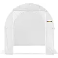 Vevor Walk-in Tunnel Drivhus, 15 x 6,5 x 7 fot Portable Plant Hot House m/ galvaniserte stålbøyler, 1 toppbjelke, 2 x diagonale stolper, 2 glidelåsdører og 8 rullevinduer, hvit