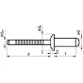 Lemvigh-Muller 4,8X10 rundhovedet rustfri/rustfri standard blindnitte - (500 stk.)