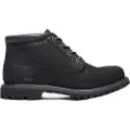 Timberland for woman. TB1233980011 Nellie Mid Lace Up Leather Boots Black (39.5 W), Flat, Laces, Casual