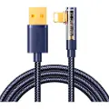 JOYROOM USB-kabel med vinklet USB til Lightning-kabel 2,4A 1,2 m - blå