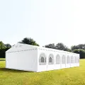 TOOLPORT 7x22 m partytelt, PVC-presenning, hvit, med bunnramme