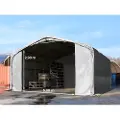 TOOLPORT 7x7 m telthall, PVC-presenning, grå, med statikk (betongunderlag)