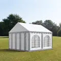 TOOLPORT 3x4 m partytelt, PVC-presenning, grå-hvit, med bunnramme