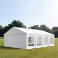 TOOLPORT 5x8 m partytelt, PVC-presenning, hvit, med bunnramme