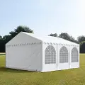 TOOLPORT 6x6 m partytelt, PVC-presenning, hvit, med bunnramme