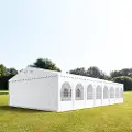 TOOLPORT 8x24 m partytelt, PVC-presenning, hvit, med bunnramme