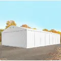 TOOLPORT 8x36 m lagertelt, PVC-presenning, hvit, med bunnramme, uten statikk